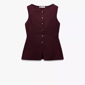 Zara Deep Burgundy Knit Top